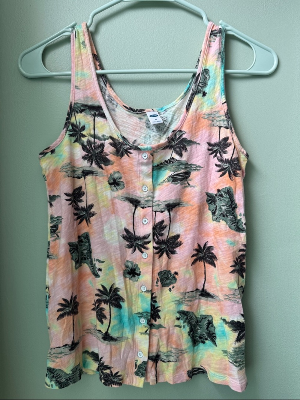 Old Navy Tropical Palm Print Tank Top XS Like New